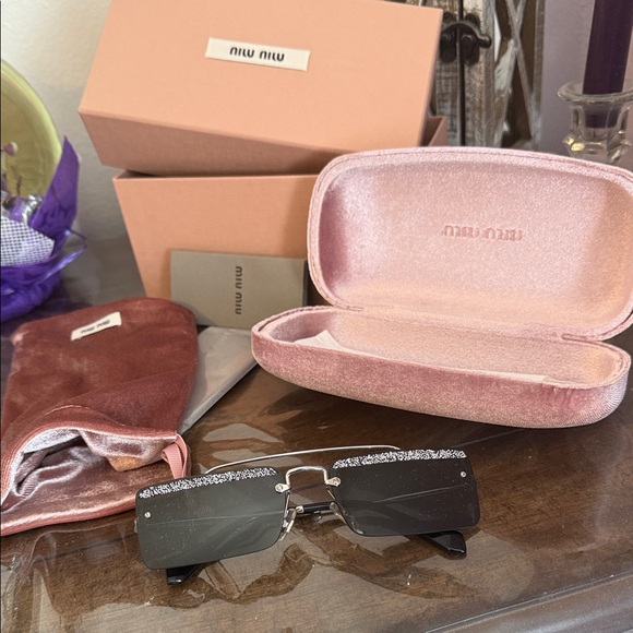 Brand new Miu Miu Socit 58mm Square Black and Silver glitter